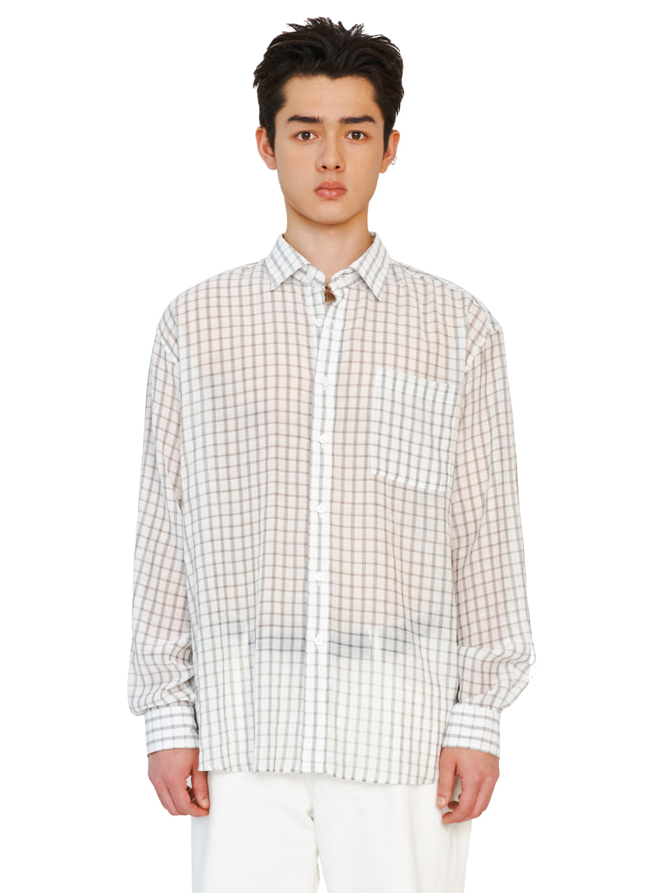 OVERFIT ESSENTIAL CHECK SHIRTS_[WHITE]