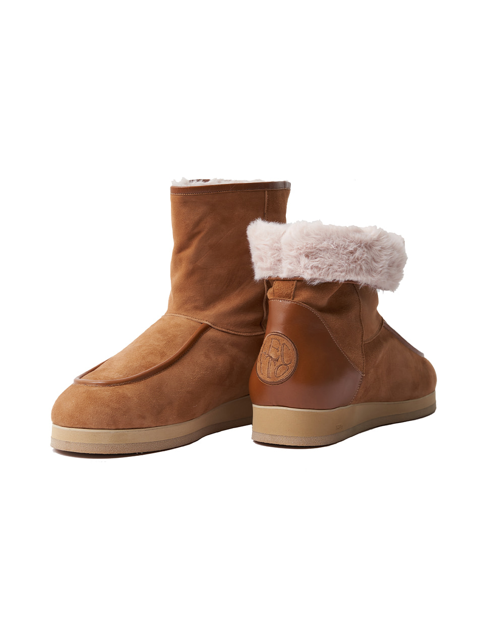 COLOR MIXED FUR BOOTS_[BROWN]